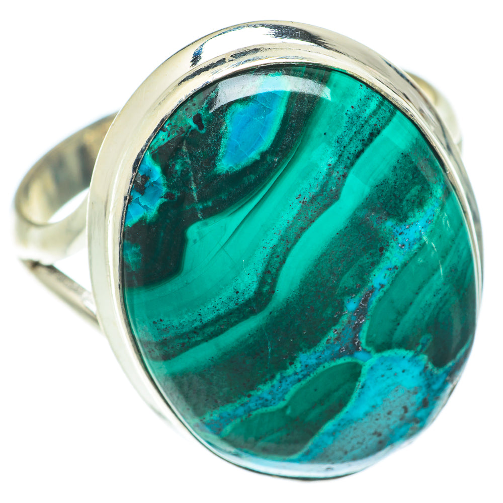 Malachite In Chrysocolla Rings handcrafted by Anasilvercos - RING65515