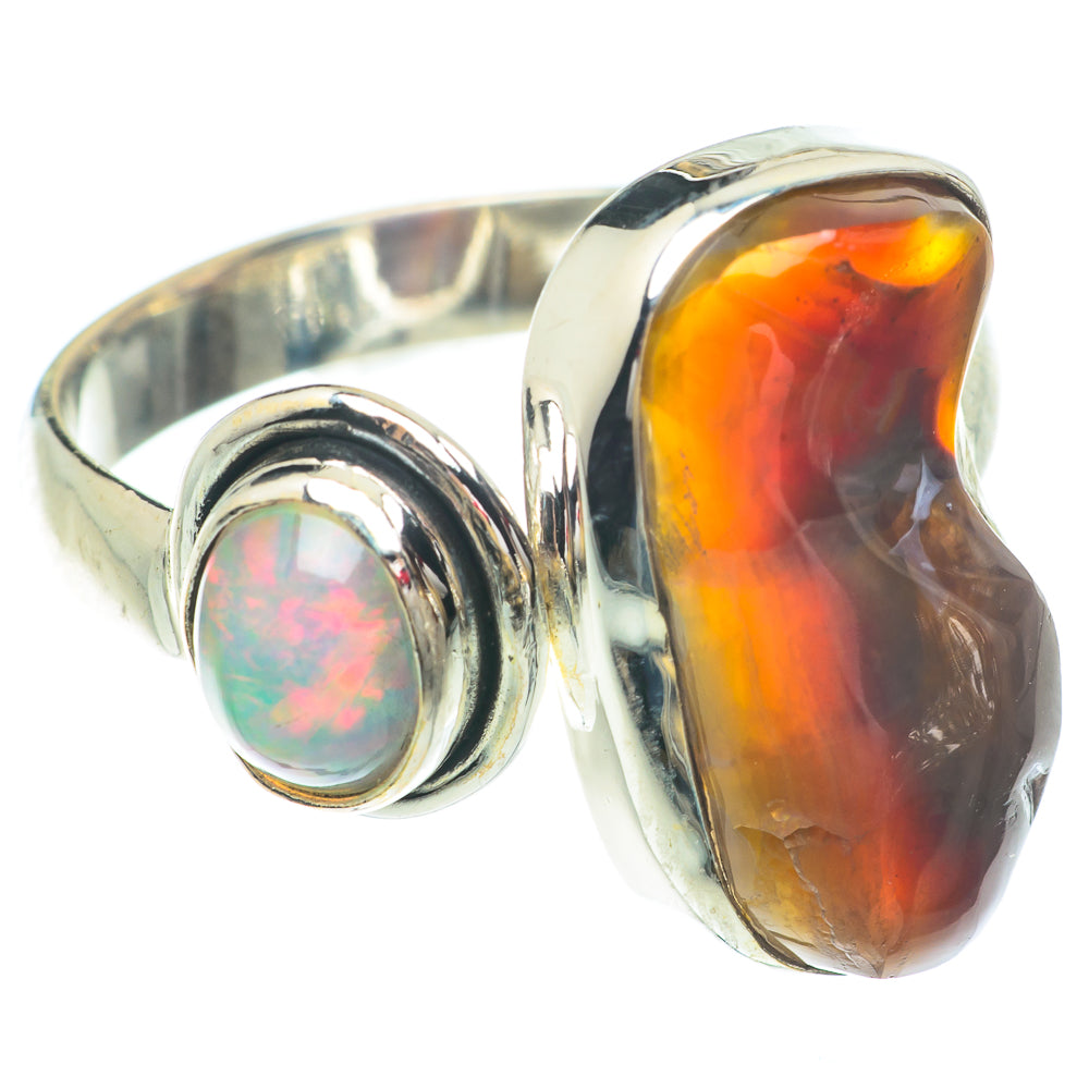 Mexican Fire Agate Rings handcrafted by Anasilvercos - RING65526