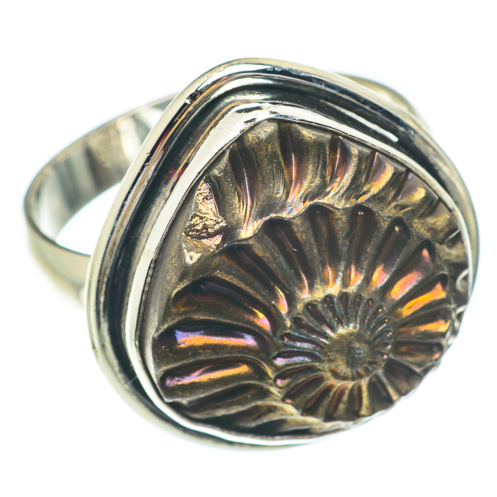 Pyrite Fossil Rings handcrafted by Anasilvercos - RING65563