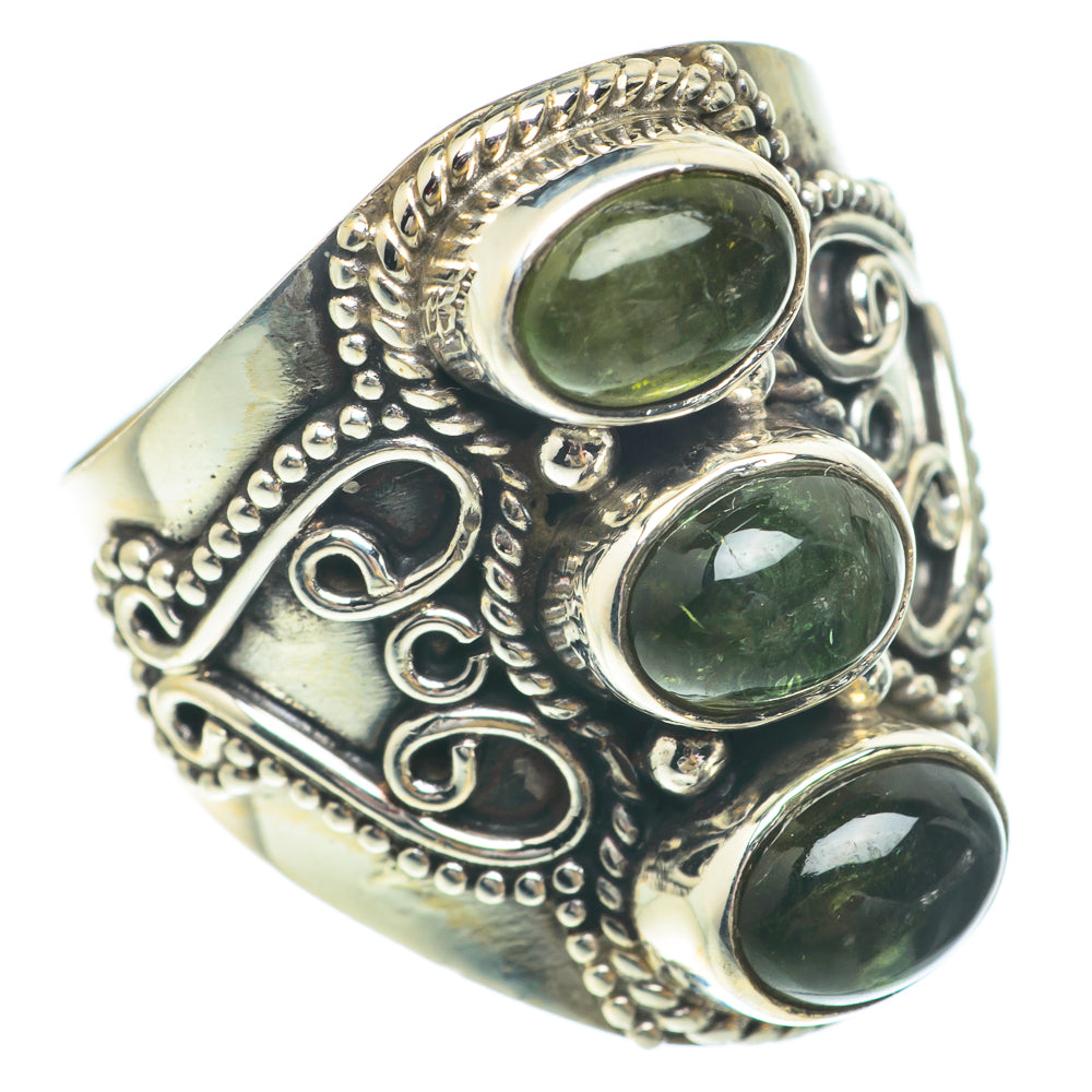 Green Tourmaline Rings handcrafted by Anasilvercos - RING65577