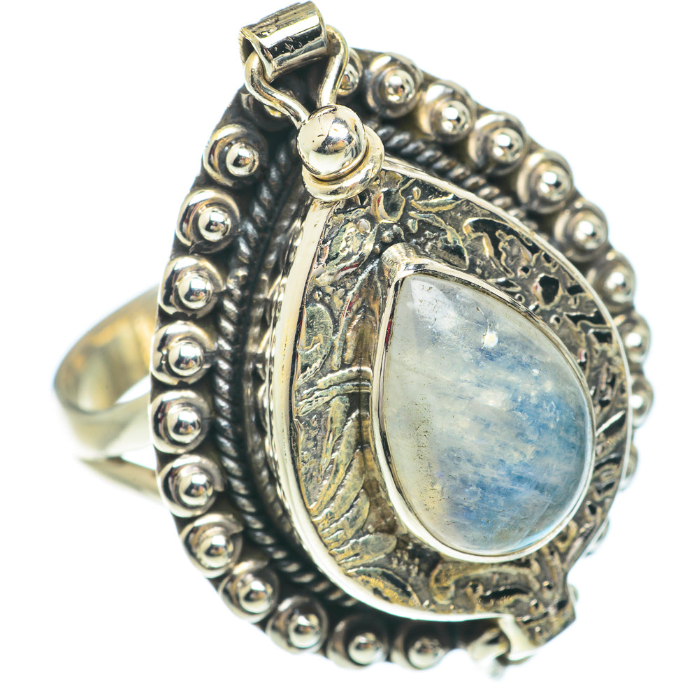 Rainbow Moonstone Rings handcrafted by Anasilvercos - RING65616