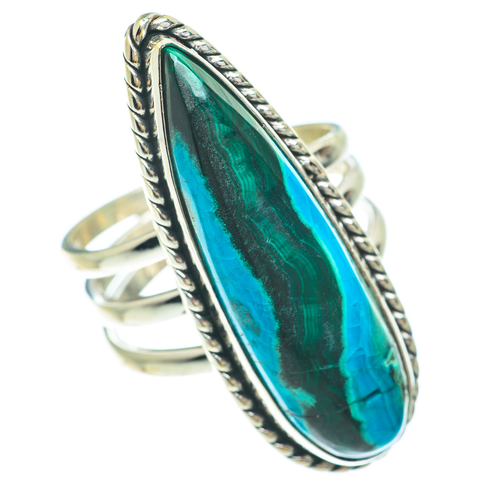 Malachite In Chrysocolla Rings handcrafted by Anasilvercos - RING65618