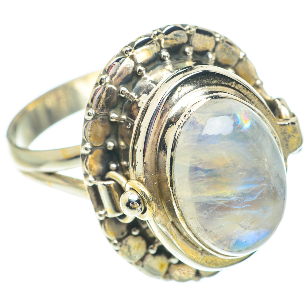 Rainbow Moonstone Rings handcrafted by Anasilvercos - RING65645