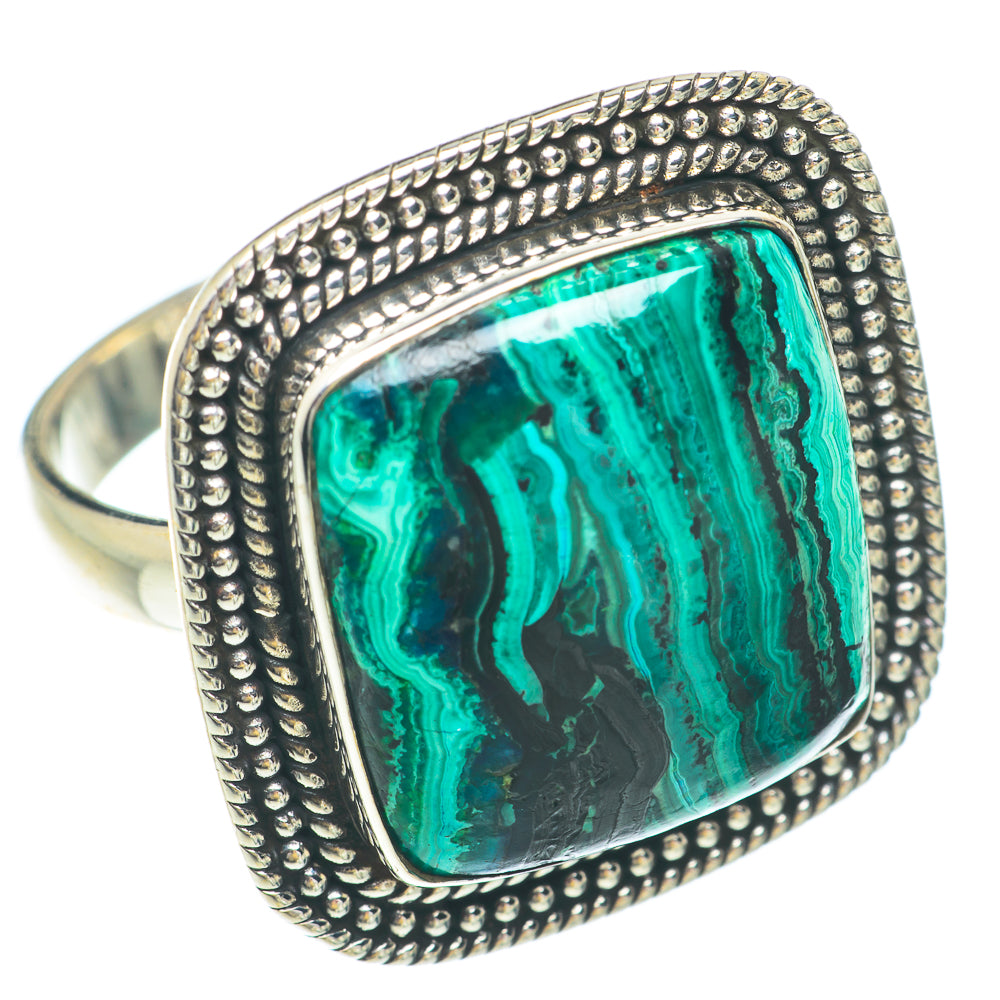 Malachite In Chrysocolla Rings handcrafted by Anasilvercos - RING65653