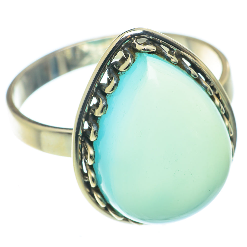 Aqua Chalcedony Rings handcrafted by Anasilvercos - RING65672