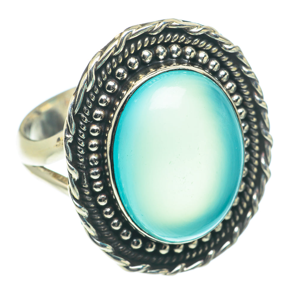 Aqua Chalcedony Rings handcrafted by Anasilvercos - RING65706