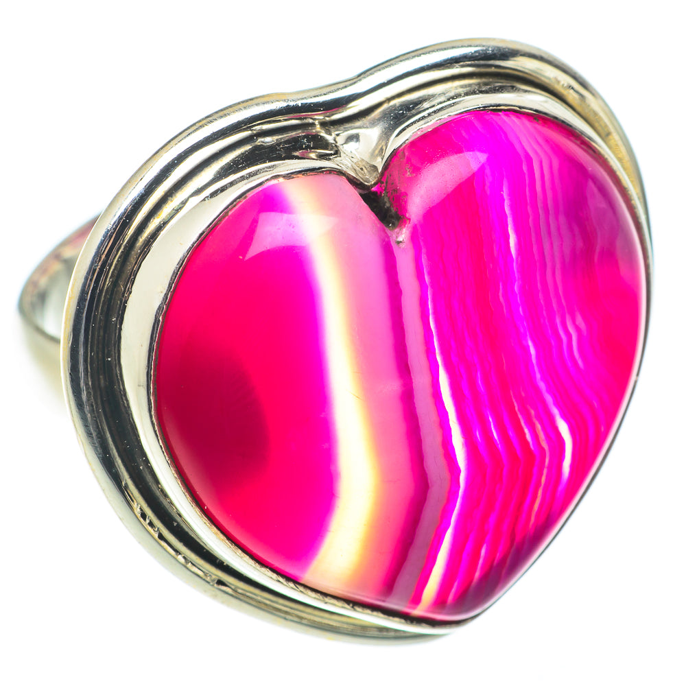 Pink Botswana Agate Rings handcrafted by Anasilvercos - RING65714