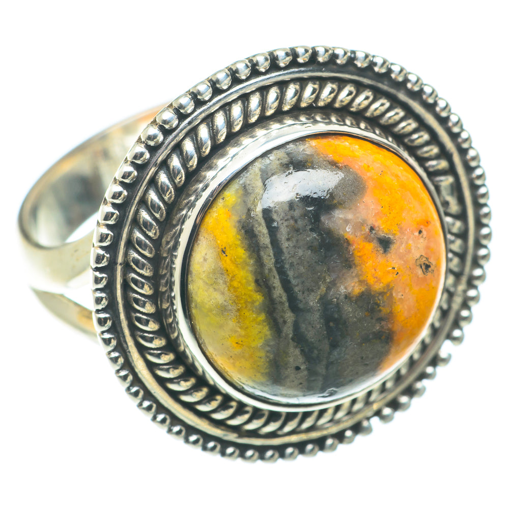 Bumble Bee Jasper Rings handcrafted by Anasilvercos - RING65732