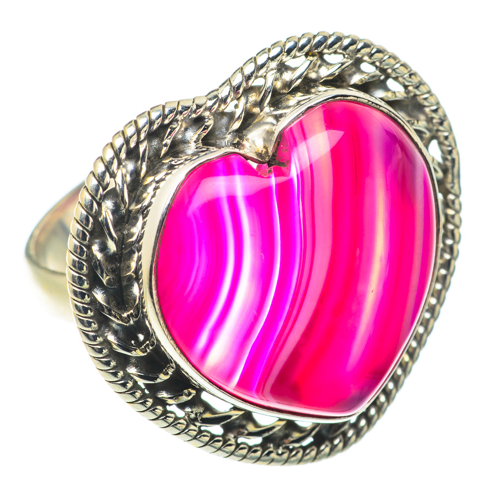 Pink Botswana Agate Rings handcrafted by Anasilvercos - RING65799