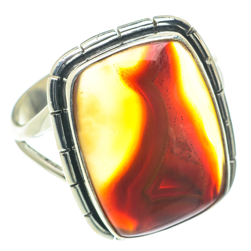 Red Botswana Agate Rings handcrafted by Anasilvercos - RING65820