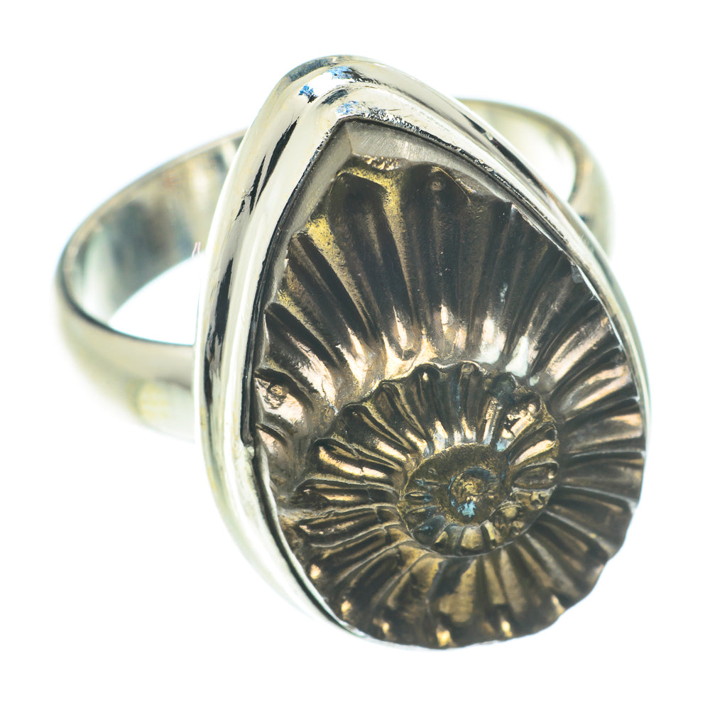 Pyrite Fossil Rings handcrafted by Anasilvercos - RING65825
