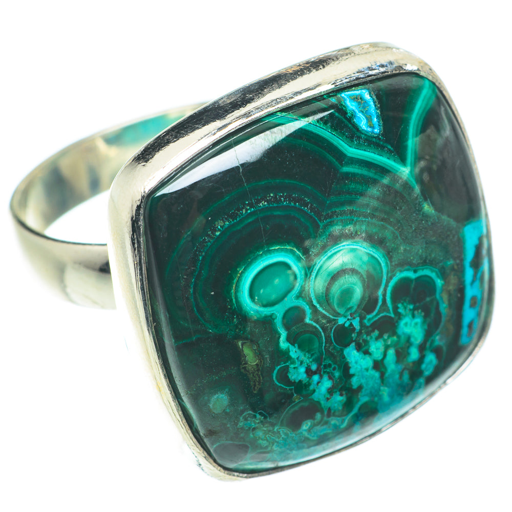 Malachite In Chrysocolla Rings handcrafted by Anasilvercos - RING65836