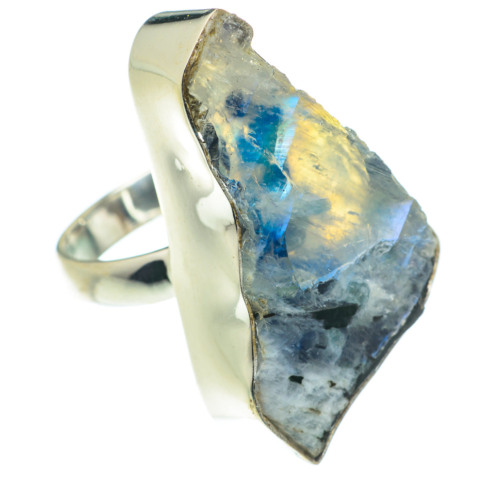 Rainbow Moonstone Rings handcrafted by Anasilvercos - RING65879