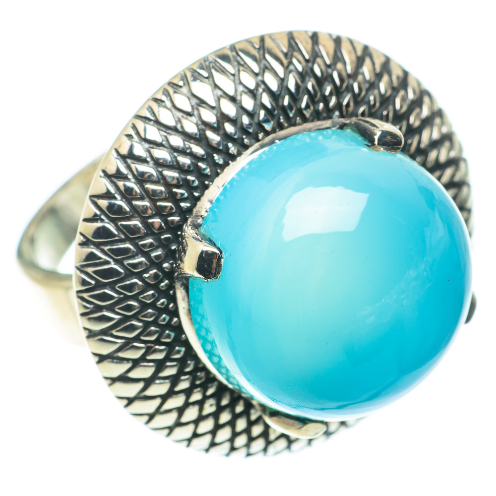 Aqua Chalcedony Rings handcrafted by Anasilvercos - RING65884