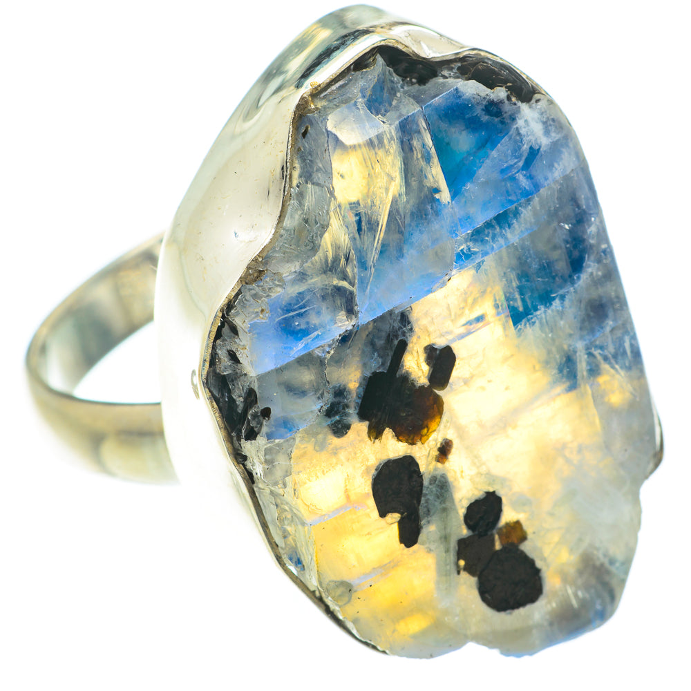 Rainbow Moonstone Rings handcrafted by Anasilvercos - RING65907