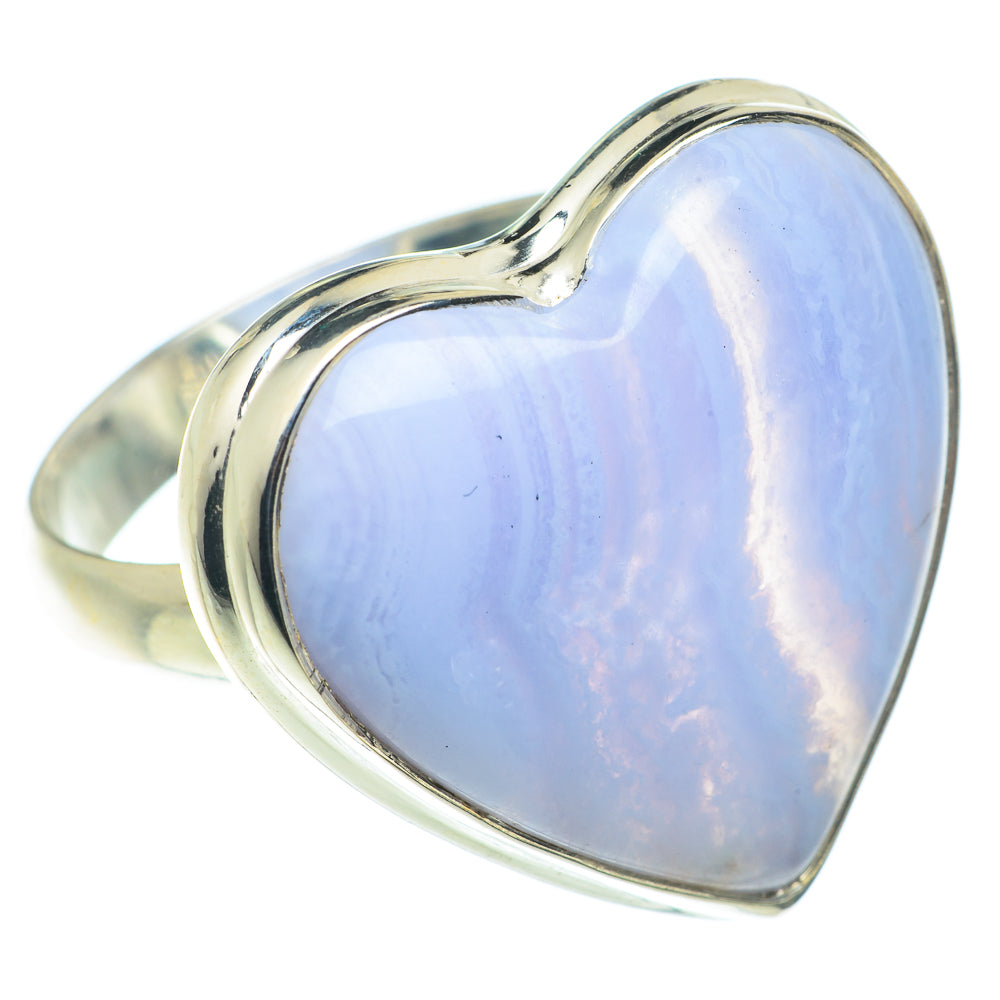Blue Lace Agate Rings handcrafted by Anasilvercos - RING65908
