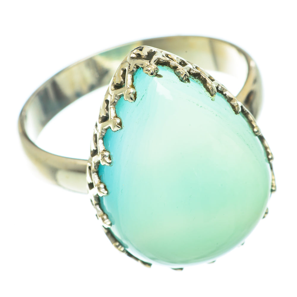 Aqua Chalcedony Rings handcrafted by Anasilvercos - RING65956