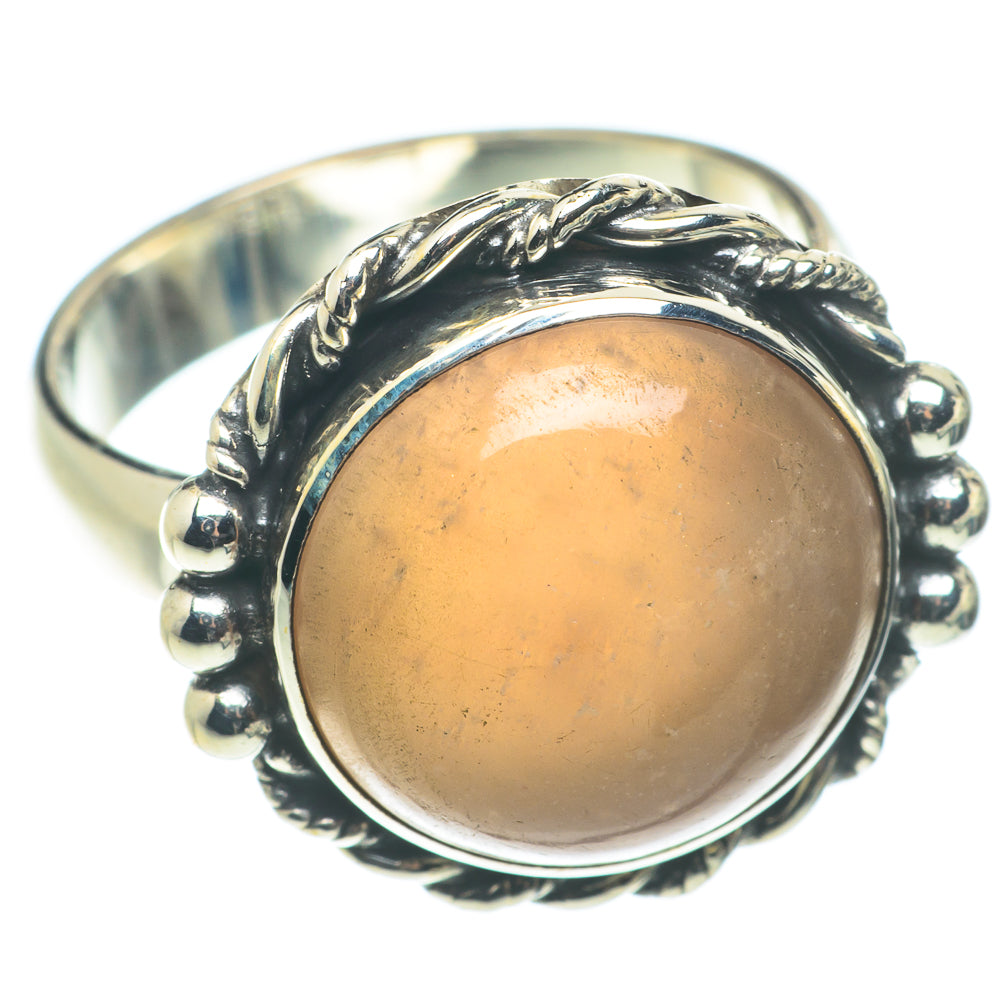 Peach Moonstone Rings handcrafted by Anasilvercos - RING65990