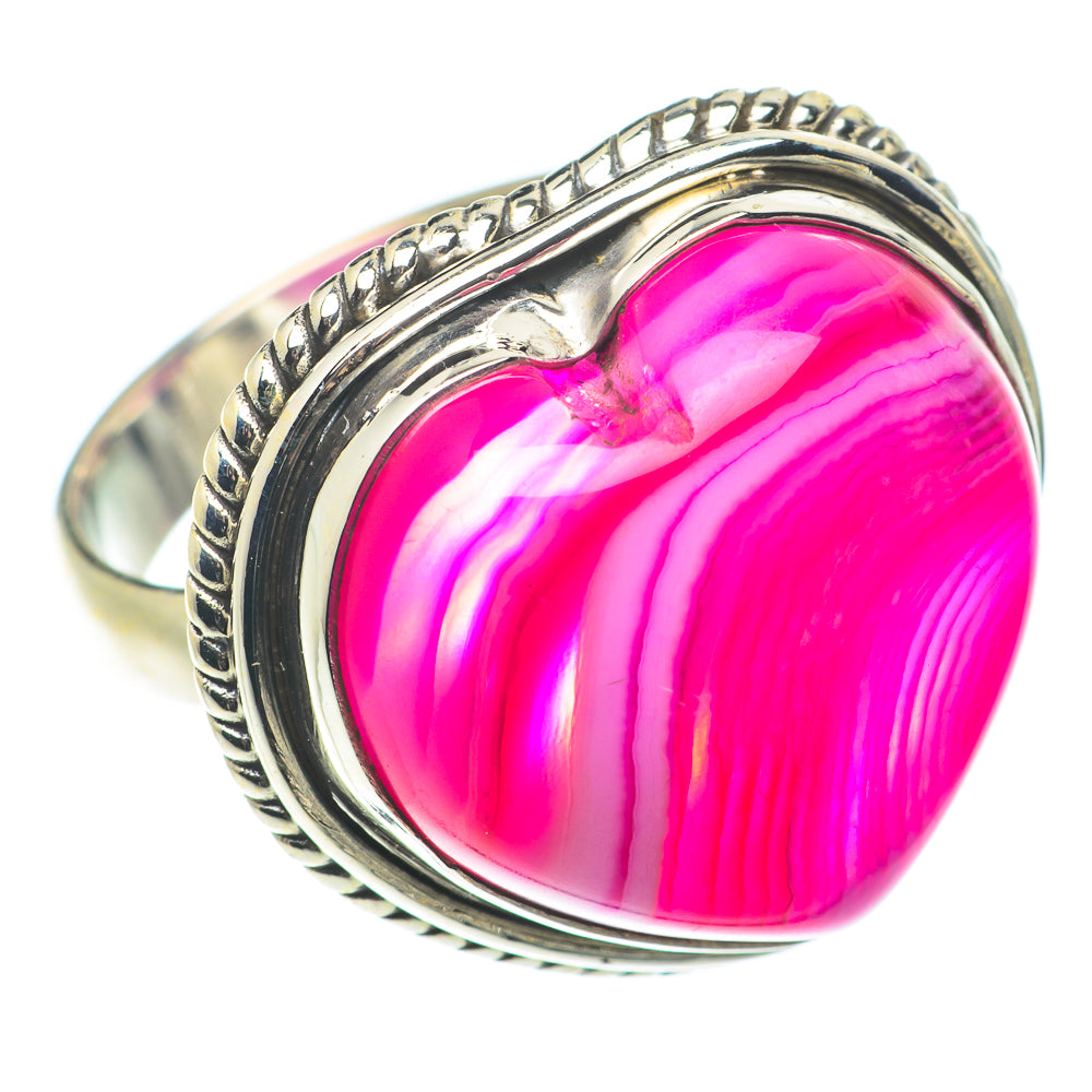 Pink Botswana Agate Rings handcrafted by Anasilvercos - RING65994
