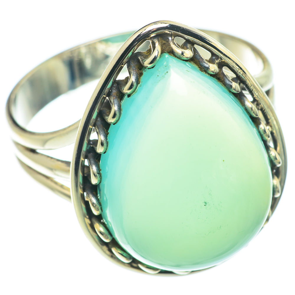 Aqua Chalcedony Rings handcrafted by Anasilvercos - RING66013