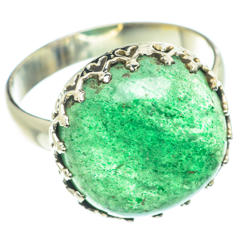 Green Aventurine Rings handcrafted by Anasilvercos - RING66014