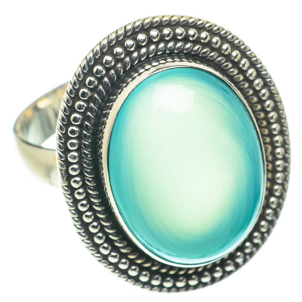 Aqua Chalcedony Rings handcrafted by Anasilvercos - RING66038