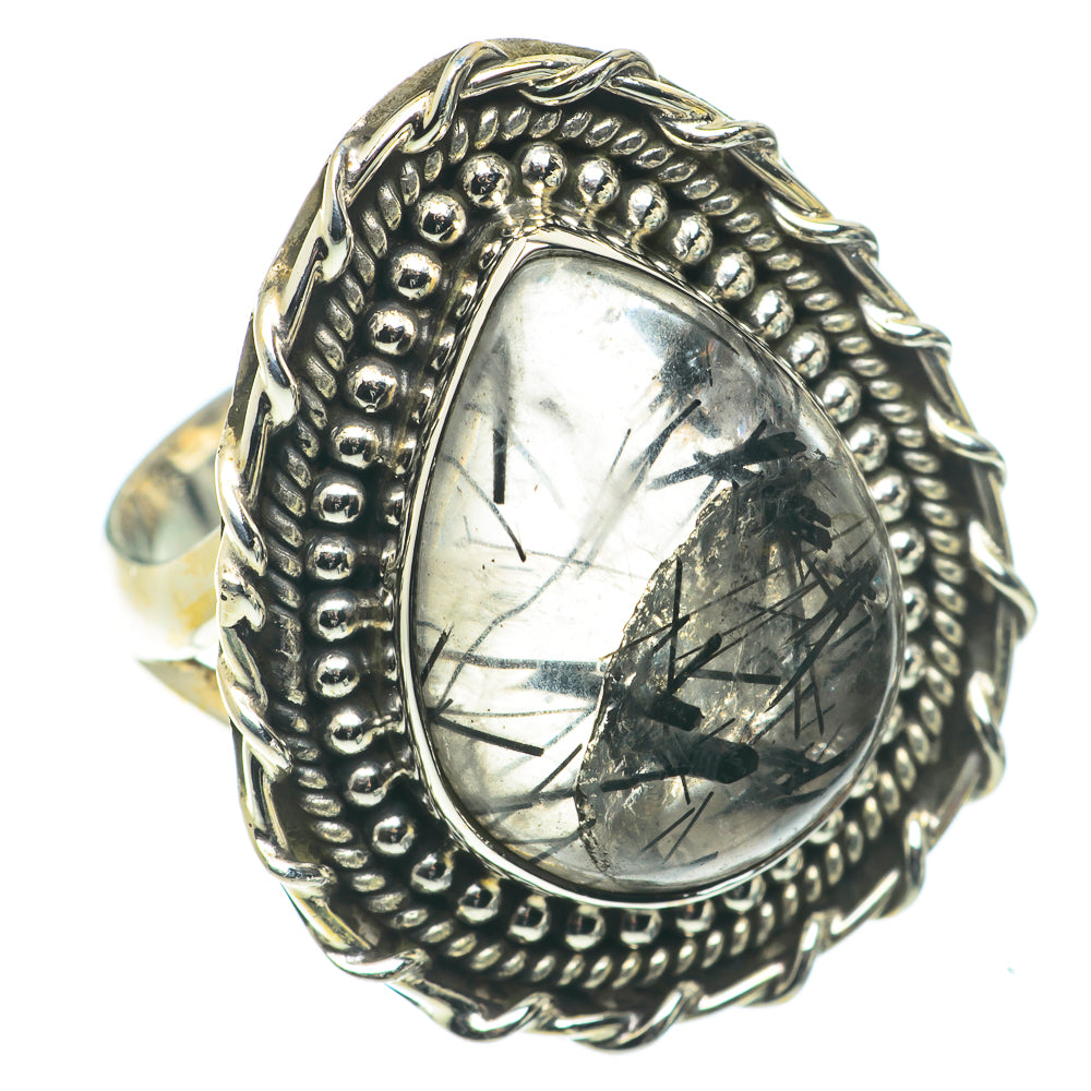 Tourmalinated Quartz Rings handcrafted by Anasilvercos - RING66083