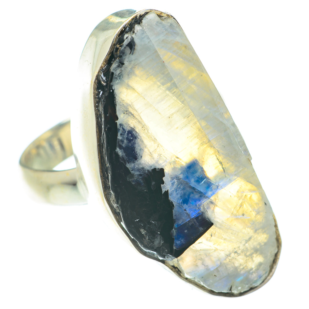 Rainbow Moonstone Rings handcrafted by Anasilvercos - RING66167