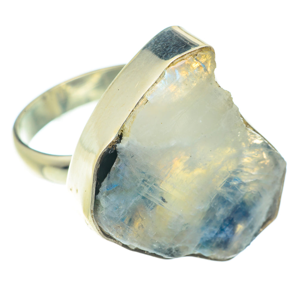 Rainbow Moonstone Rings handcrafted by Anasilvercos - RING66169
