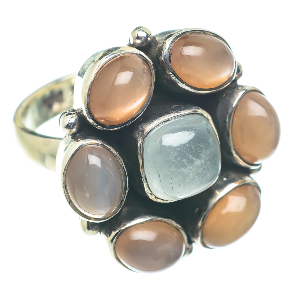 Peach Moonstone, Moonstone Rings handcrafted by Anasilvercos - RING66191