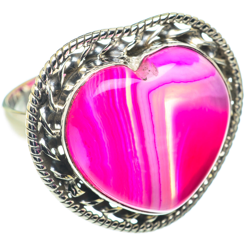 Pink Botswana Agate Rings handcrafted by Anasilvercos - RING66194