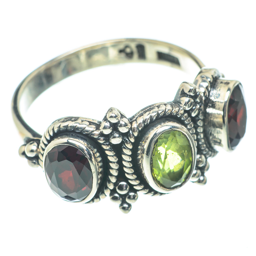Peridot, Garnet Rings handcrafted by Anasilvercos - RING66206