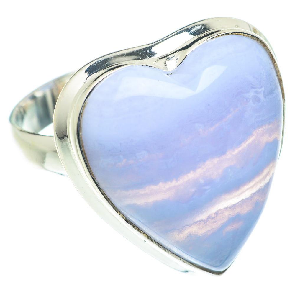 Blue Lace Agate Rings handcrafted by Anasilvercos - RING66240