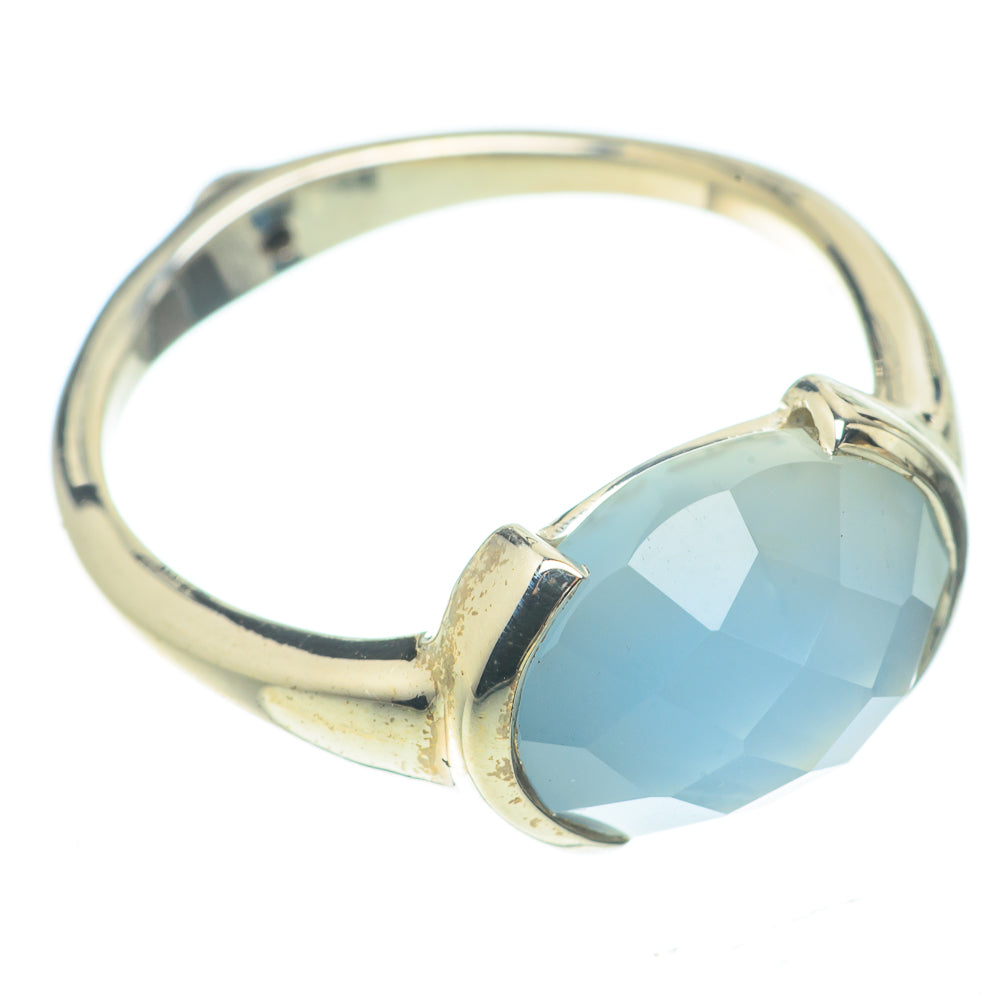 Aqua Chalcedony Rings handcrafted by Anasilvercos - RING66272