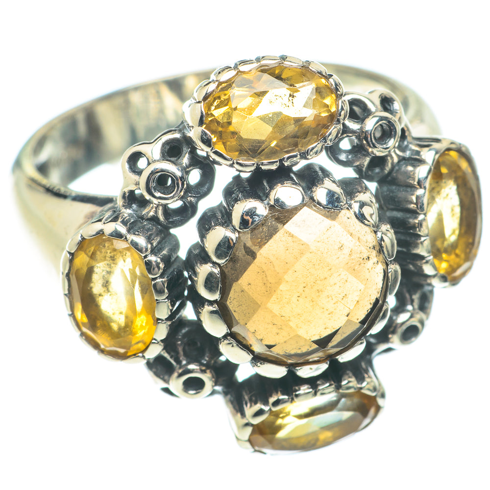 Smoky Quartz, Citrine Rings handcrafted by Anasilvercos - RING66288