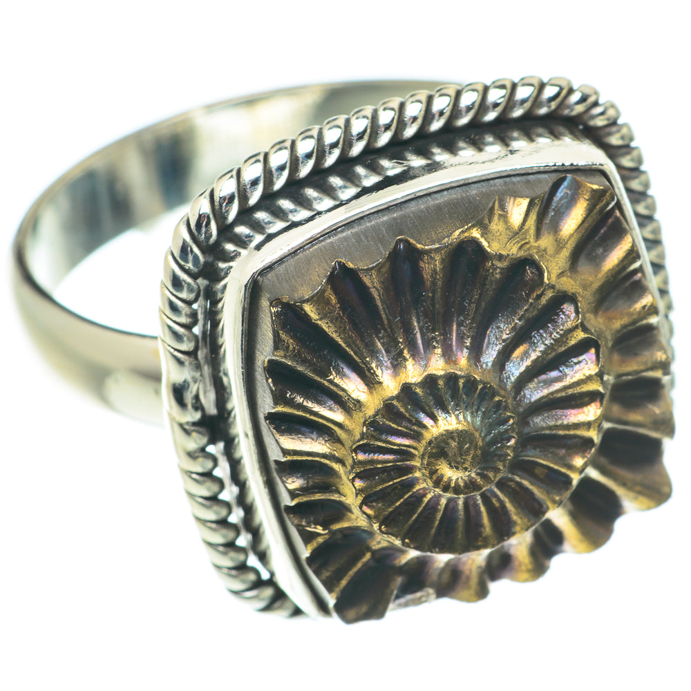 Pyrite Fossil Rings handcrafted by Anasilvercos - RING66327
