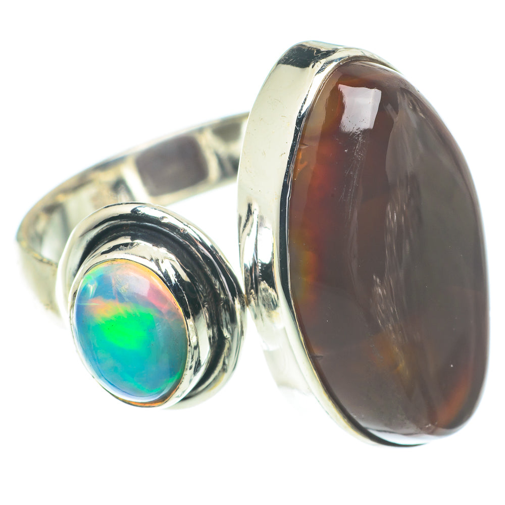 Mexican Fire Agate, Ethiopian Opal Rings handcrafted by Anasilvercos - RING66337