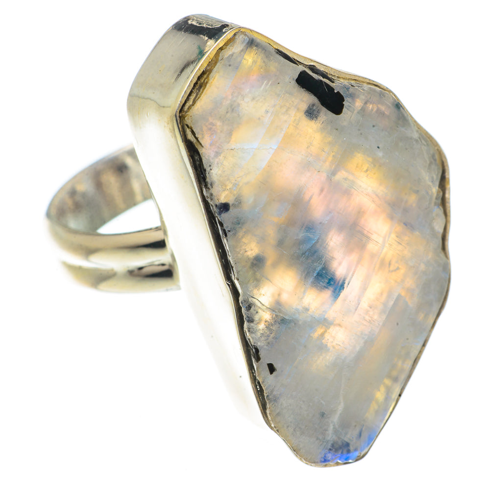 Rainbow Moonstone Rings handcrafted by Anasilvercos - RING66391