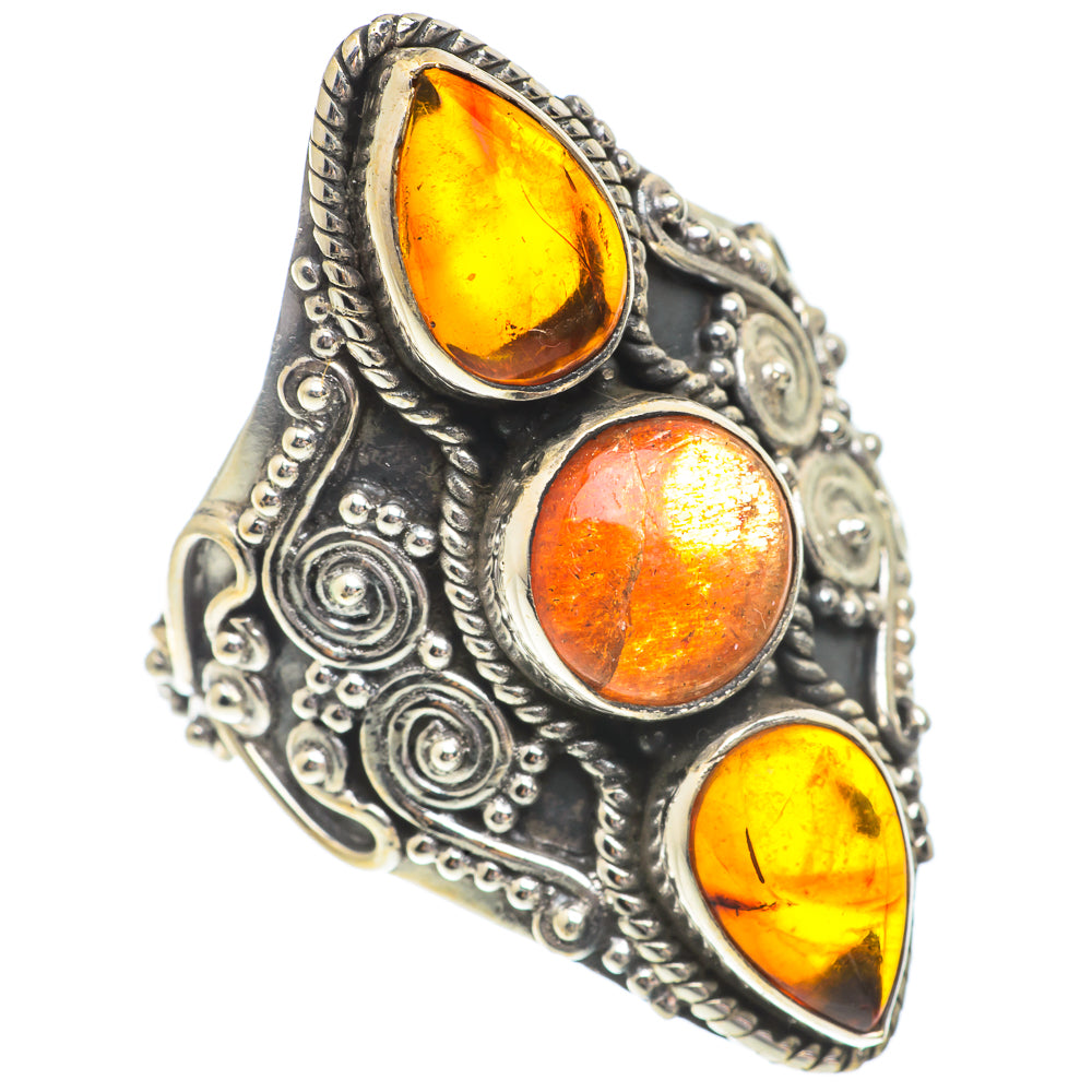 Sunstone, Baltic Amber Rings handcrafted by Anasilvercos - RING66436
