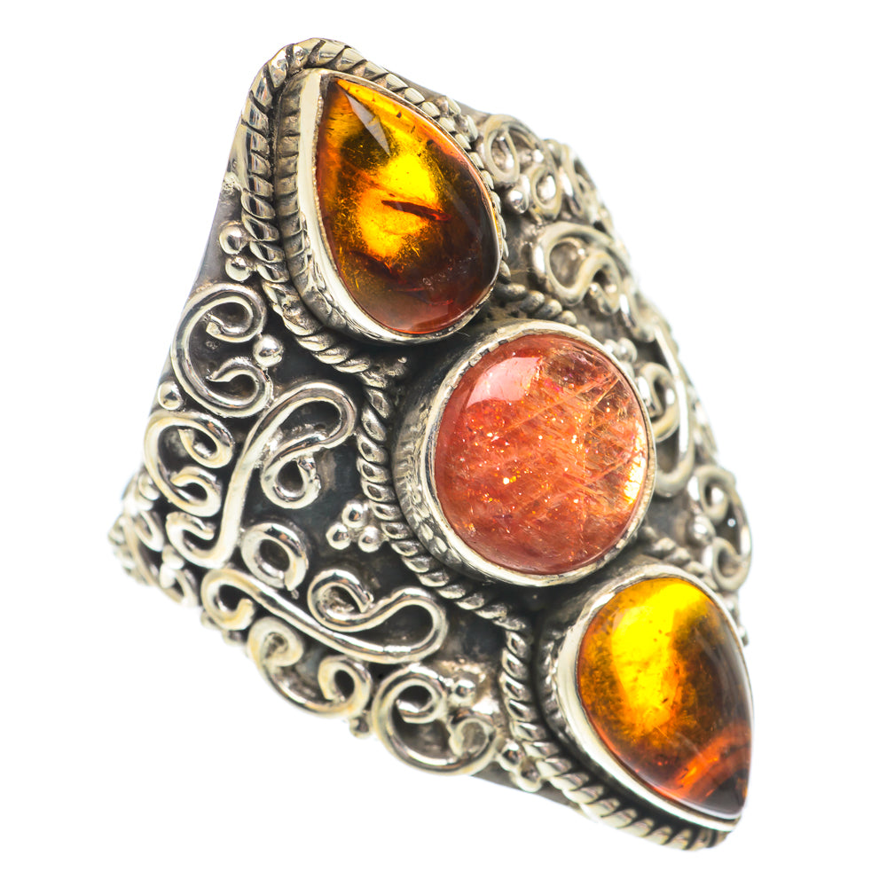 Sunstone, Baltic Amber Rings handcrafted by Anasilvercos - RING66437