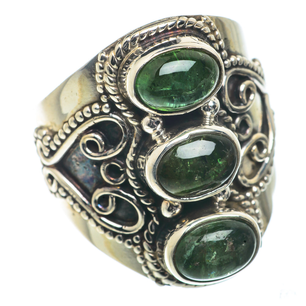 Green Tourmaline Rings handcrafted by Anasilvercos - RING66465