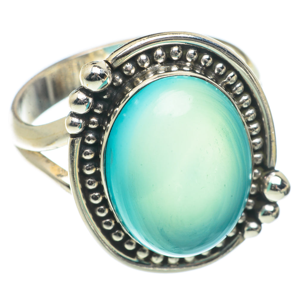 Aqua Chalcedony Rings handcrafted by Anasilvercos - RING66577