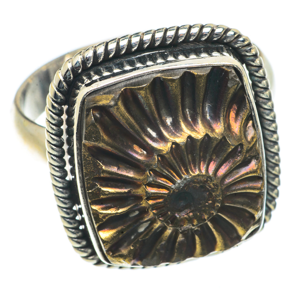 Pyrite Fossil Rings handcrafted by Anasilvercos - RING66643