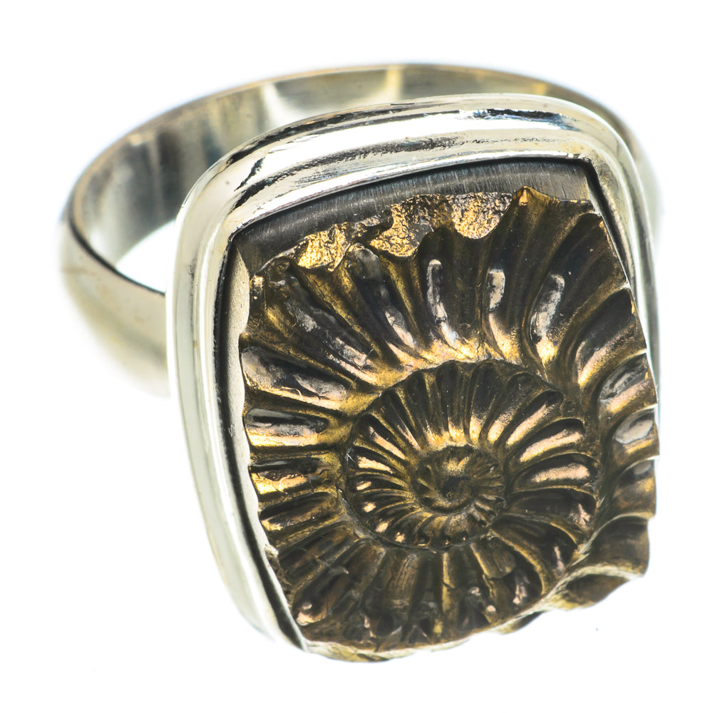 Pyrite Fossil Rings handcrafted by Anasilvercos - RING66655