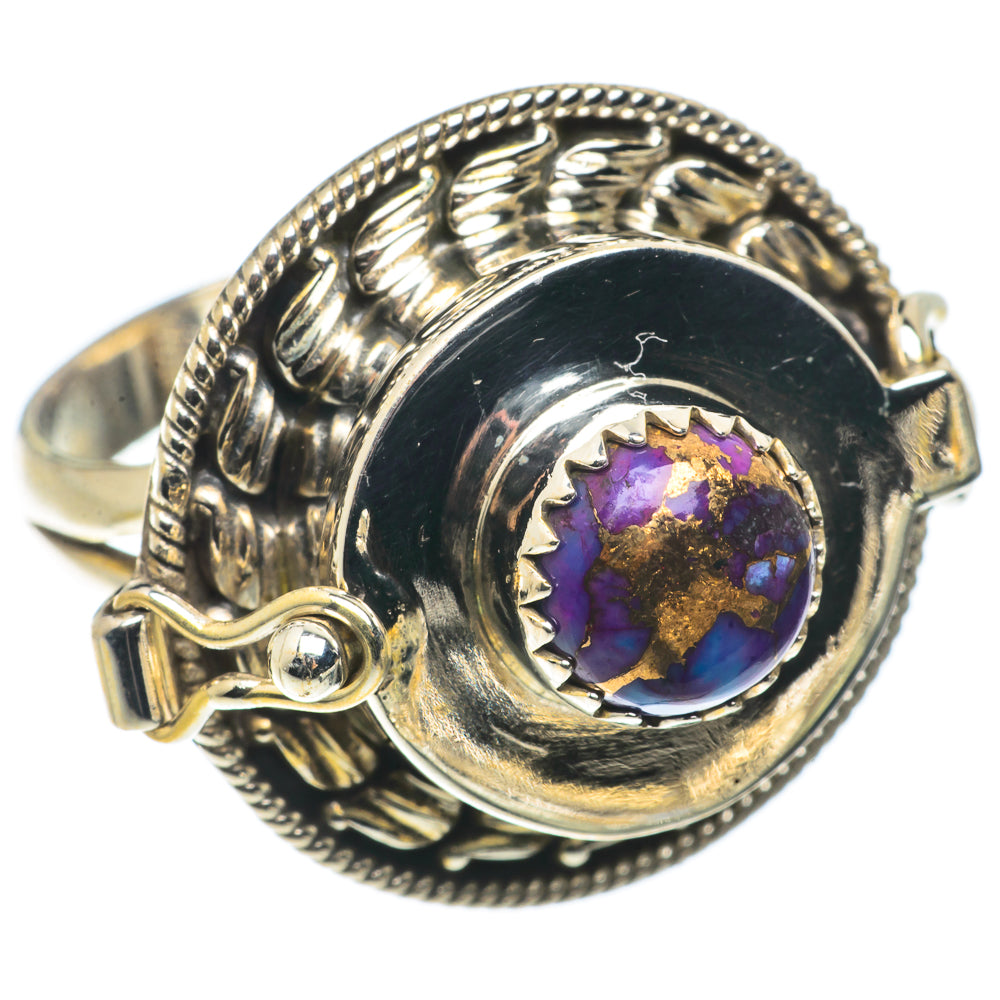 Purple Copper Composite Turquoise Rings handcrafted by Anasilvercos - RING66678