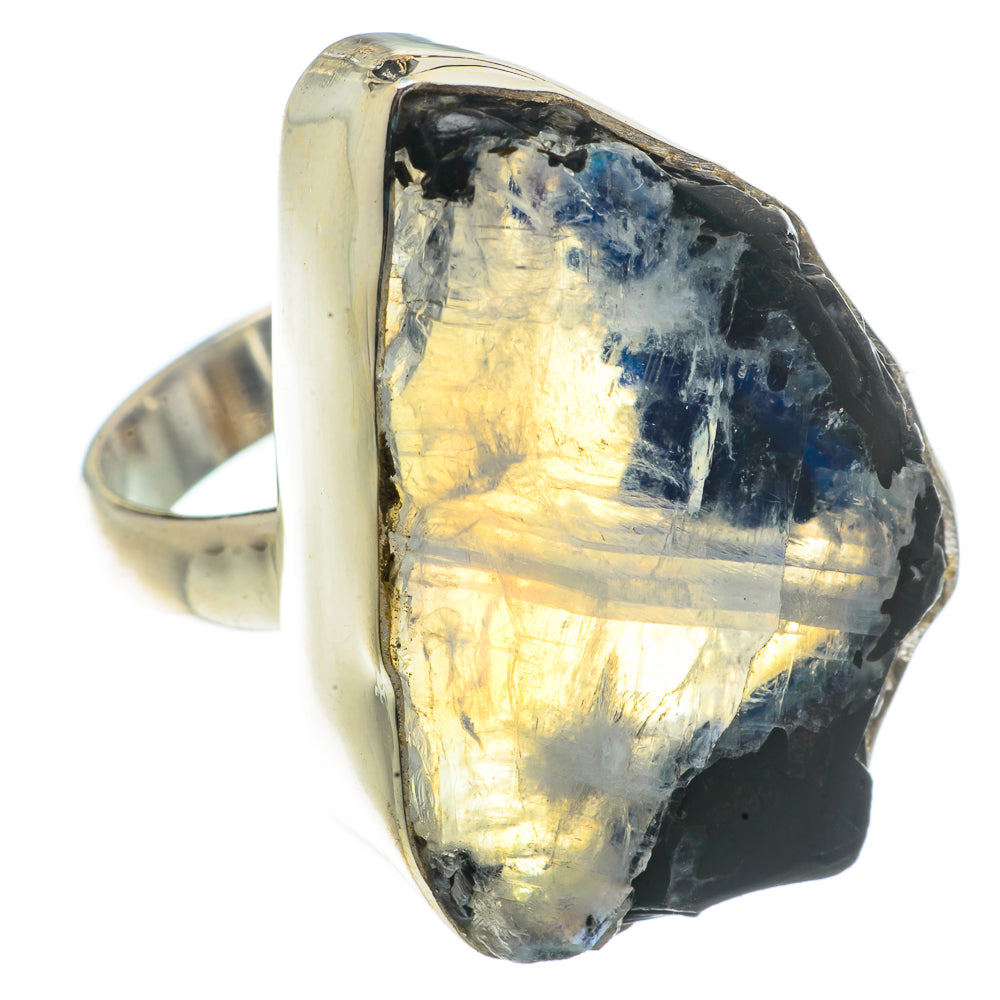 Rainbow Moonstone Rings handcrafted by Anasilvercos - RING66687