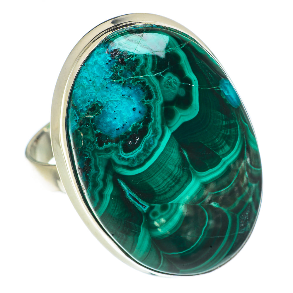 Malachite In Chrysocolla Rings handcrafted by Anasilvercos - RING66705