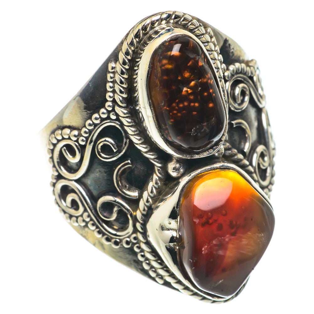 Mexican Fire Agate Rings handcrafted by Anasilvercos - RING66708