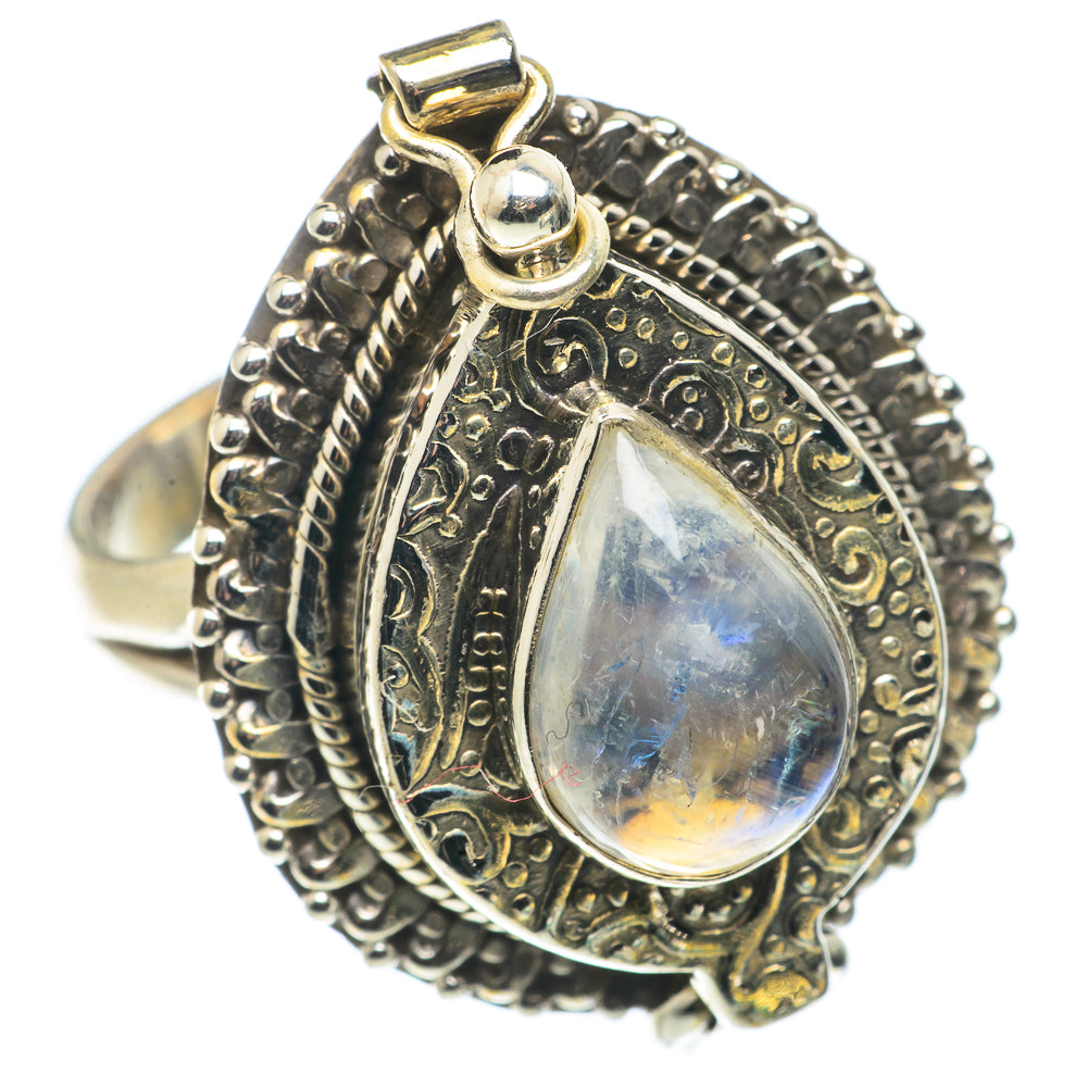 Rainbow Moonstone Rings handcrafted by Anasilvercos - RING66769