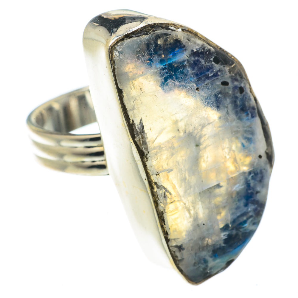 Rainbow Moonstone Rings handcrafted by Anasilvercos - RING66808